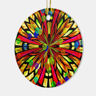 Rose Window Ceramic Tree Decoration