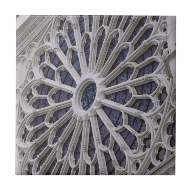 Rose window from the west facade, c.1270 tile (Front)