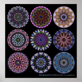 Rose Window Quilt #1 Poster
