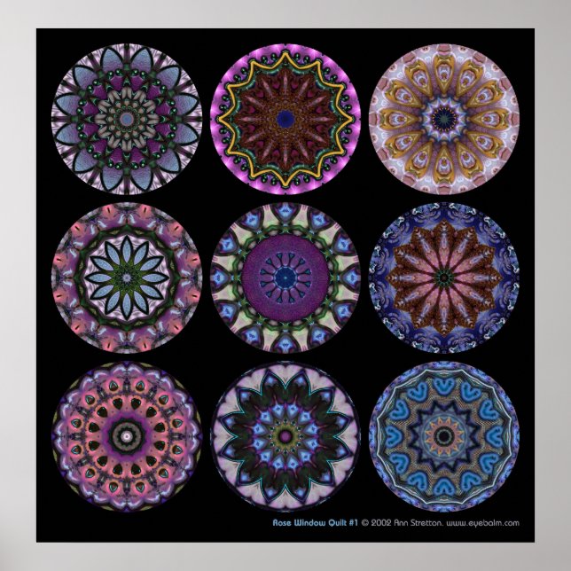 Rose Window Quilt #1 Poster (Front)