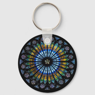 rose window strasbourg cathedral key ring