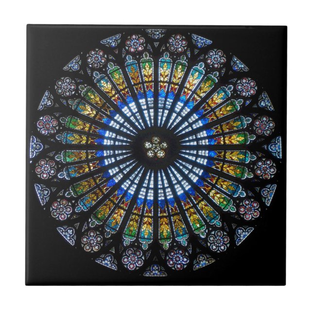 rose window strasbourg cathedral tile (Front)