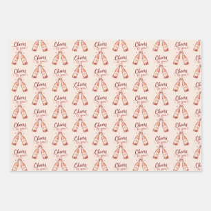 Rose Wine Bottle Birthday Wrapping Paper