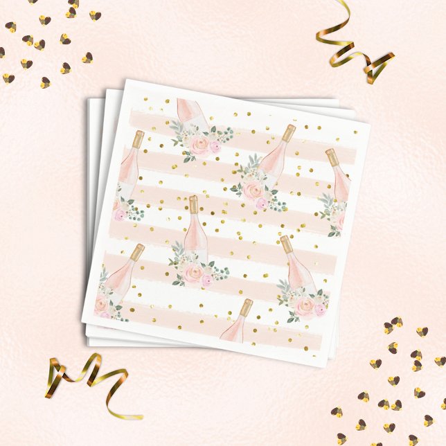 Rosé Wine Bridal Shower Napkins (Creator Uploaded)