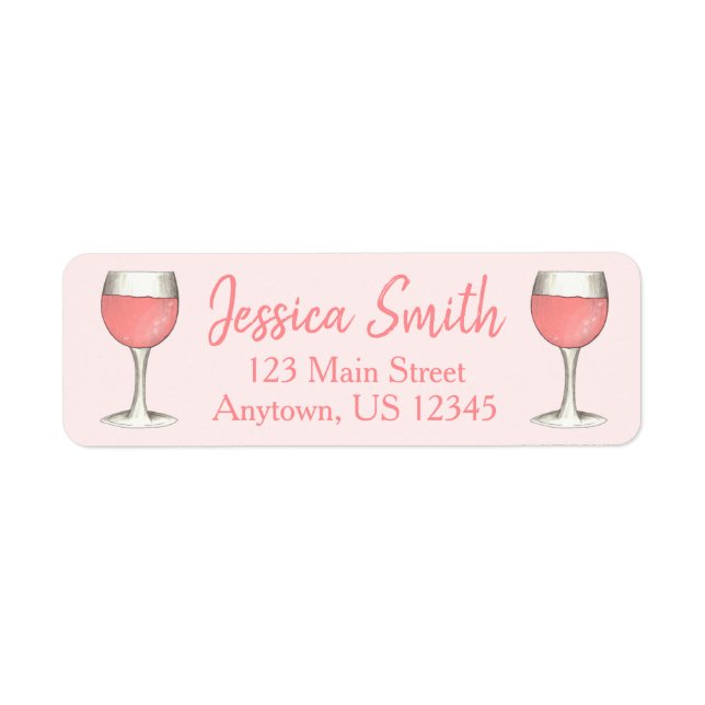 Rosé Wine Glass Pink Blush Zinfandel Personalised (Front)