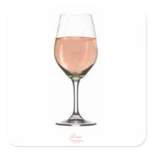 Rosé wine glass sticker