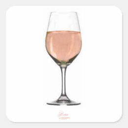 Rosé wine glass sticker