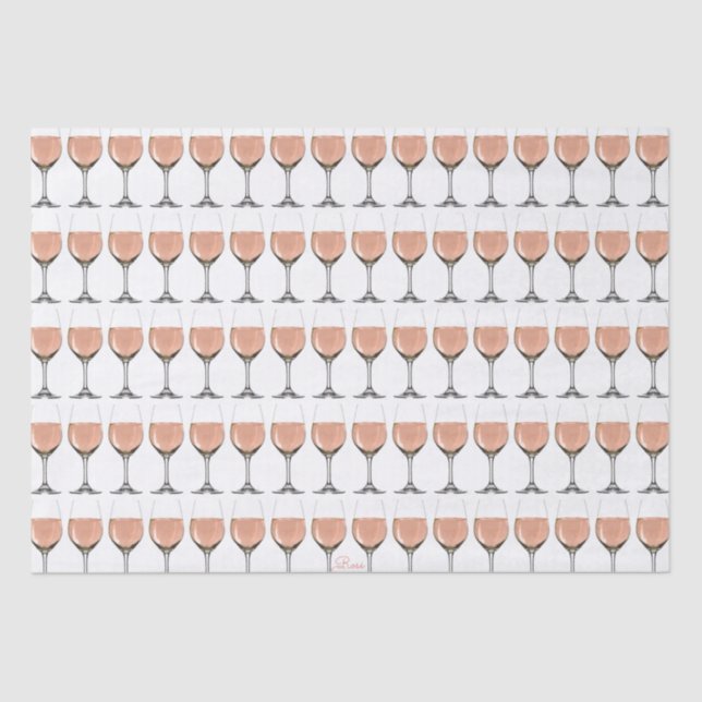 Rosé Wine Glass Tissue Paper (Front)