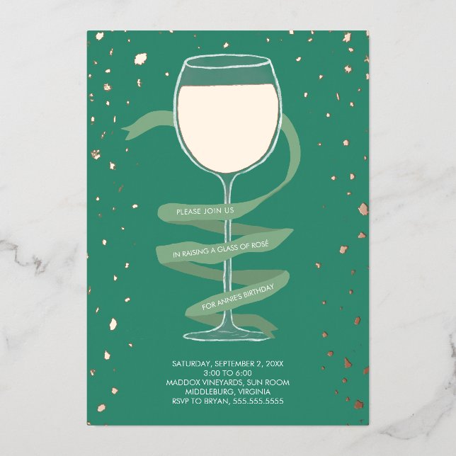 Rosé Wine Glass Winery Adult Birthday Party (Front)