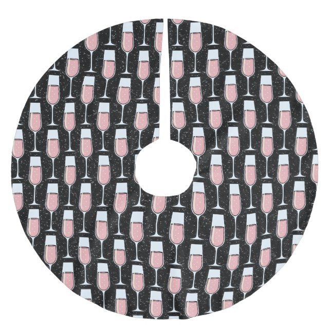 Rose Wine Pattern Brushed Polyester Tree Skirt (Front)