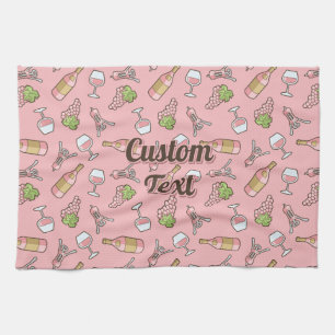 Rose Wine Pattern Kitchen Towel