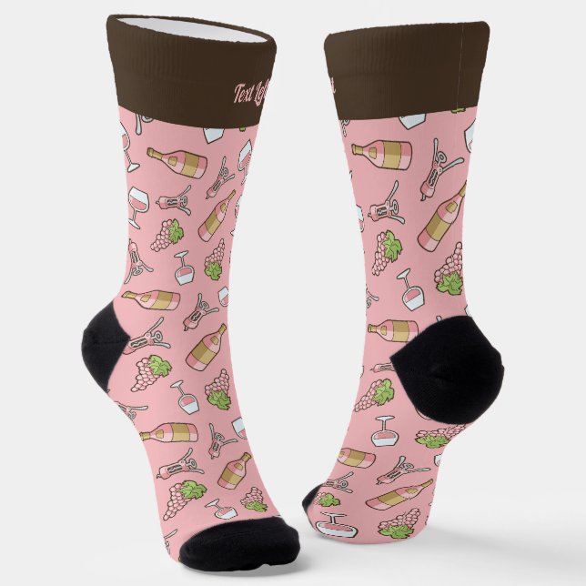 Rose Wine Pattern Socks (Angled)