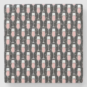 Rose Wine Pattern Stone Coaster