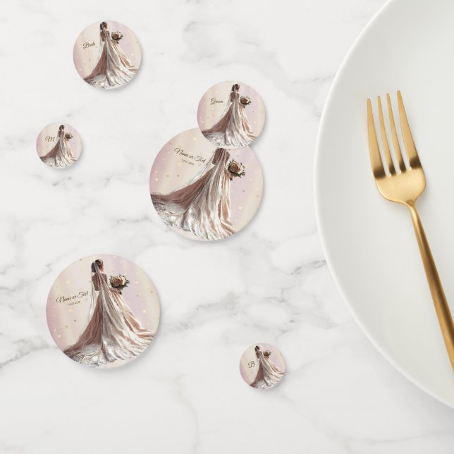 Rose Winter Wedding Bride Golden Shiny Heart Party Confetti (Group)