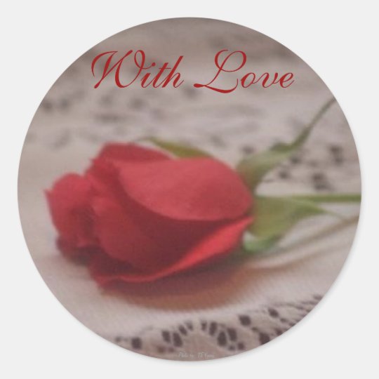 rose with lace, With Love, Photo by: TEYoung Classic Round Sticker