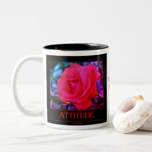 Rose With Thorns Life Inspirational Quote Two-Tone Coffee Mug