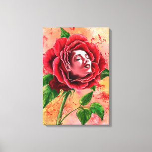 Rose Woman Canvas Print