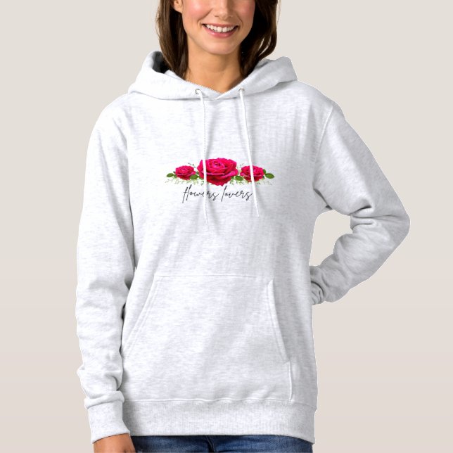 Rose women hoodie sweatshirt  (Front)