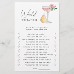 Rose - Would she rather bridal shower game
