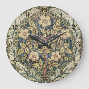 Rose Wreath by William Morris Large Clock