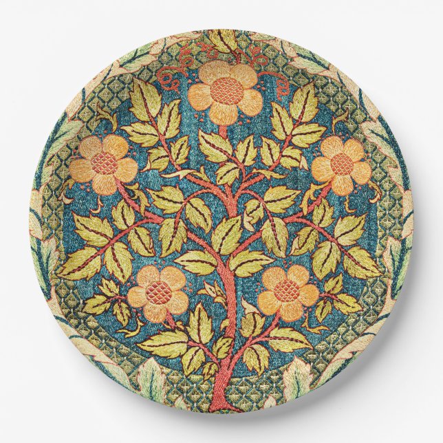 Rose Wreath by William Morris, popular design  Paper Plate (Front)