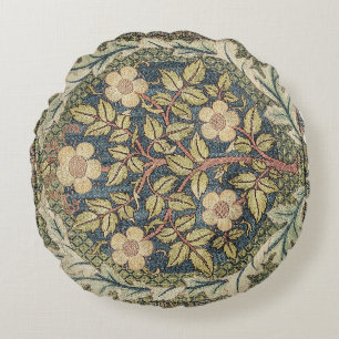 Rose Wreath by William Morris Round Cushion