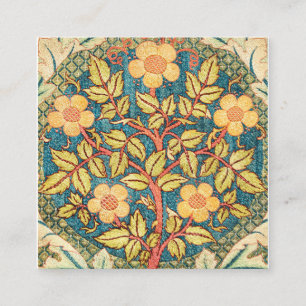 Rose Wreath By William Morris Square Business Card