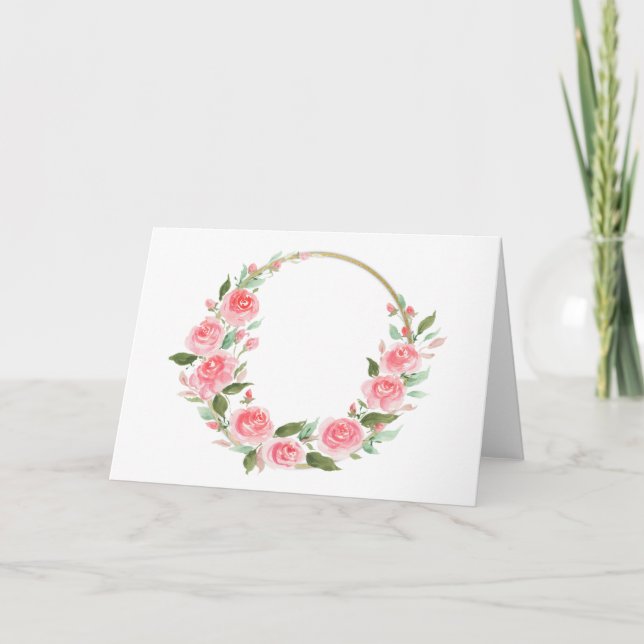 Rose Wreath, customizable Card (Front)