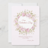 Rose Wreath Valentine's Day Greeting Card