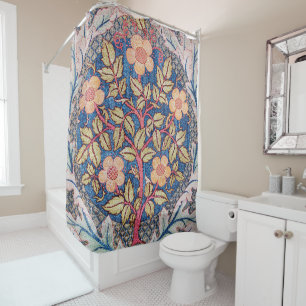 Rose Wreath, William Morris Shower Curtain