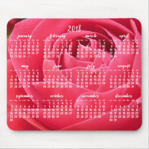 Rose Yearly Calendar 2018 Mouse Pads