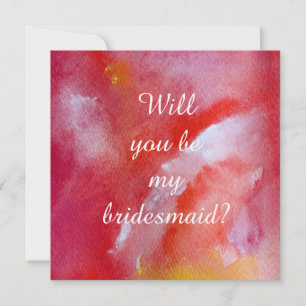 Rose yellow watercolor will you be my bridesmaid invitation
