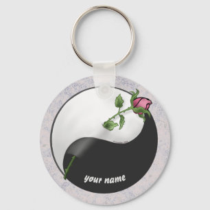 Rose Yin Yang  Wedding keychain