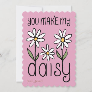 Rose You Make My Daisy Classroom Valentine Holiday Card