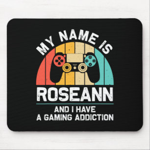 Roseann Gift Name Personalized Funny Gaming Geek B Mouse Mat
