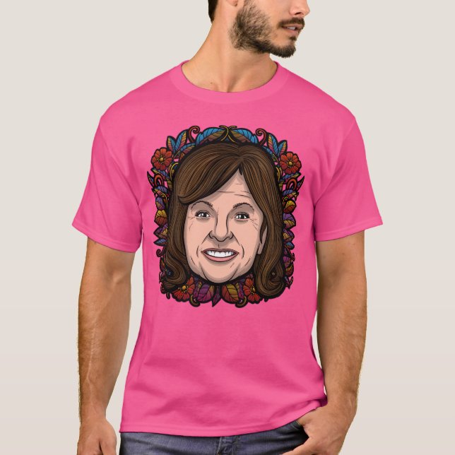 Roseanne Barr (Flowered) T-Shirt (Front)
