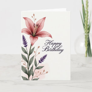 Roseate Floral Birthday Card