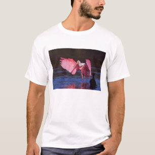Roseate Spoonbill (Ajaia ajaja) with Cormorant T-Shirt