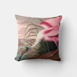 Roseate Spoonbill Audubon Bird Wildlife Cushion