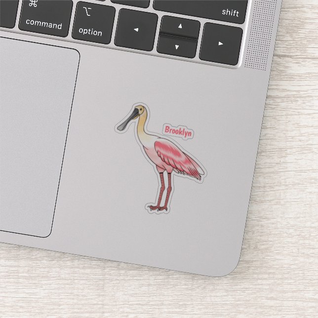 Roseate spoonbill bird cartoon illustration  (Detail)