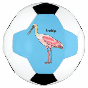 Roseate spoonbill bird cartoon illustration football