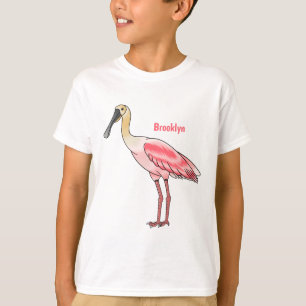 Roseate spoonbill bird cartoon illustration T-Shirt