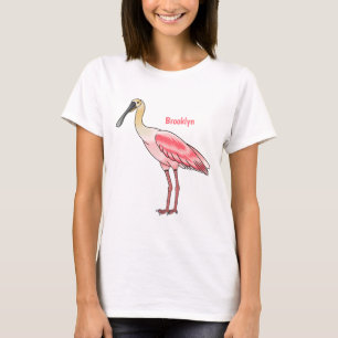 Roseate spoonbill bird cartoon illustration T-Shirt