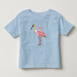 Roseate spoonbill bird cartoon illustration toddler T-Shirt