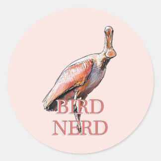 Roseate Spoonbill Bird Nerd Classic Round Sticker