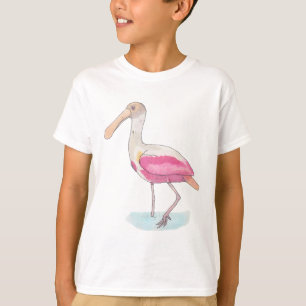 Roseate Spoonbill bird species watercolor art T-Shirt