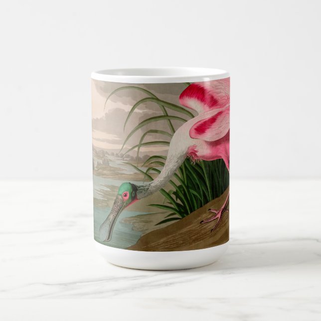 Roseate Spoonbill Birds of America Audubon Print Coffee Mug (Center)