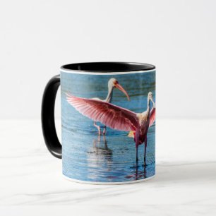 Roseate Spoonbill Black 11 oz Combo Mug
