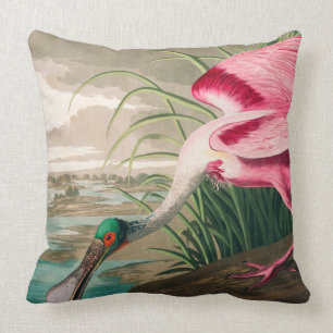 Roseate Spoonbill by John James Audubon Cushion