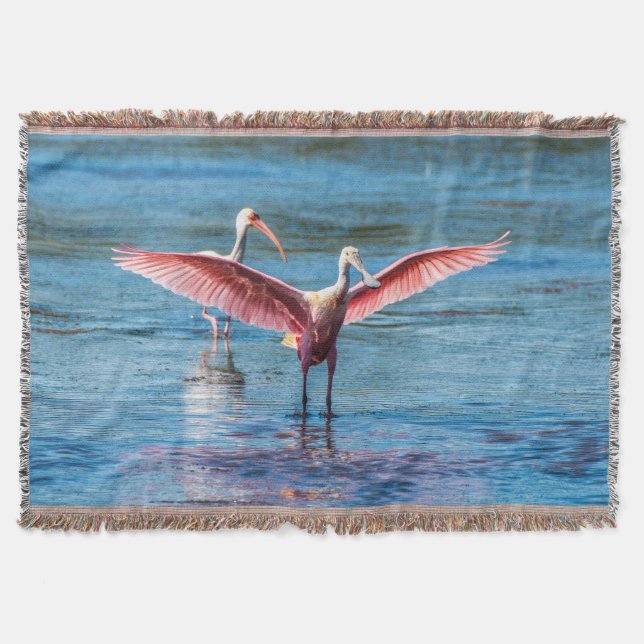 Roseate Spoonbill Throw Blanket (Front)
